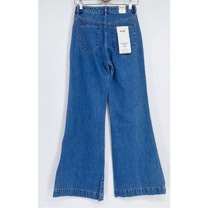 Rolla's High Rise Flare Leg Rigid Denim Jeans Front and Back Pocket Blue Size 26